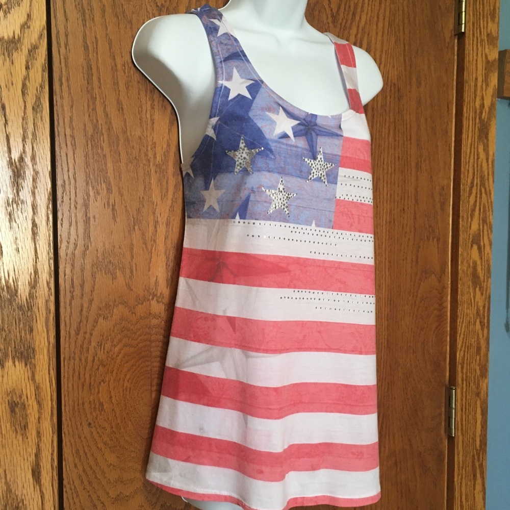Prairie Rose American Flag Sparkle Tank - Picture 2 of 8